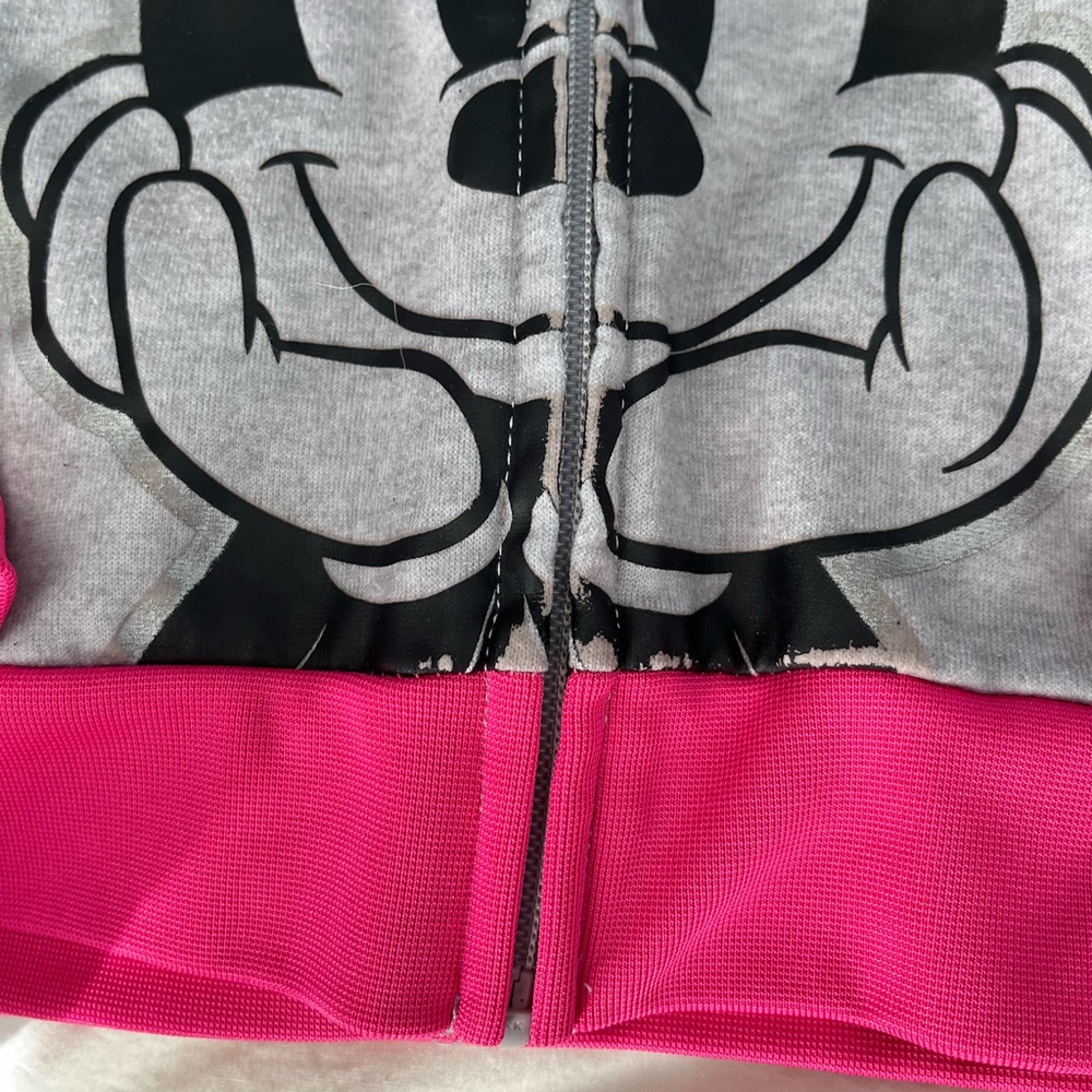 Kids Minnie Mouse Hoodie - Pink and Grey - Picture 4 of 7